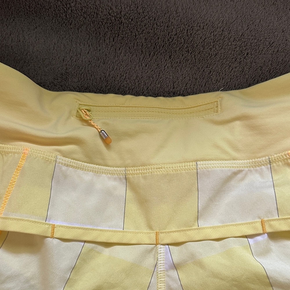 Lululemon Speed Shorts Yellow White Plaid - Picture 3 of 3